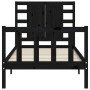 Estructura de cama con cabecero madera maciza negro de vidaXL, Camas y somieres - Ref: Foro24-3192785, Precio: 139,99 €, Desc...