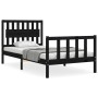 Estructura de cama con cabecero madera maciza negro 100x200 cm de vidaXL, Camas y somieres - Ref: Foro24-3192420, Precio: 141...