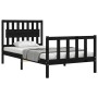 Estructura de cama con cabecero madera maciza negro 100x200 cm de vidaXL, Camas y somieres - Ref: Foro24-3192420, Precio: 141...