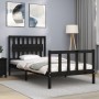 Estructura de cama con cabecero madera maciza negro 100x200 cm de vidaXL, Camas y somieres - Ref: Foro24-3192420, Precio: 141...