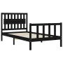 Estructura de cama con cabecero madera maciza negro 100x200 cm de vidaXL, Camas y somieres - Ref: Foro24-3192420, Precio: 141...