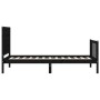 Estructura de cama con cabecero madera maciza negro 100x200 cm de vidaXL, Camas y somieres - Ref: Foro24-3192420, Precio: 141...