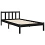 Estructura de cama con cabecero madera maciza negro 100x200 cm de vidaXL, Camas y somieres - Ref: Foro24-3192420, Precio: 141...