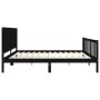 Bed frame with black solid wood headboard 200x200 cm by vidaXL, Beds and slatted bases - Ref: Foro24-3192970, Price: 218,60 €...