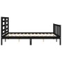 Bed frame with black solid wood headboard 160x200 cm by vidaXL, Beds and slatted bases - Ref: Foro24-3192895, Price: 179,81 €...