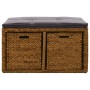 Bank with 2 baskets seagrass 71x40x42 cm brown by vidaXL, Benches for halls and storage - Ref: Foro24-246118, Price: 114,24 €...