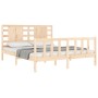 Estructura de cama con cabecero madera maciza 160x200 cm de vidaXL, Camas y somieres - Ref: Foro24-3192826, Precio: 180,13 €,...