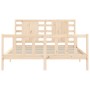 Estructura de cama con cabecero madera maciza 160x200 cm de vidaXL, Camas y somieres - Ref: Foro24-3192826, Precio: 180,13 €,...