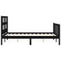 Bed frame with black solid wood headboard 140x190 cm by vidaXL, Beds and slatted bases - Ref: Foro24-3192995, Price: 172,58 €...