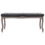 Dark gray linen and solid wood bench 110x38x48 cm by vidaXL, Benches for halls and storage - Ref: Foro24-245360, Price: 111,2...