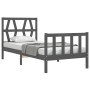 Bed frame with black solid wood headboard 90x200 cm by vidaXL, Beds and slatted bases - Ref: Foro24-3192480, Price: 139,99 €,...