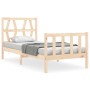 Bed frame with solid wood headboard 90x200 cm by vidaXL, Beds and slatted bases - Ref: Foro24-3192476, Price: 90,62 €, Discou...