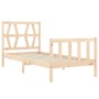 Bed frame with solid wood headboard 90x200 cm by vidaXL, Beds and slatted bases - Ref: Foro24-3192476, Price: 90,62 €, Discou...