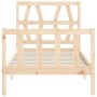 Bed frame with solid wood headboard 90x200 cm by vidaXL, Beds and slatted bases - Ref: Foro24-3192476, Price: 90,62 €, Discou...