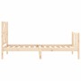 Bed frame with solid wood headboard 90x200 cm by vidaXL, Beds and slatted bases - Ref: Foro24-3192476, Price: 90,62 €, Discou...