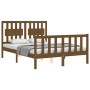 Honey brown solid wood bed frame and headboard 120x200 cm by vidaXL, Beds and slatted bases - Ref: Foro24-3192424, Price: 138...