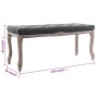 Dark gray linen and solid wood bench 110x38x48 cm by vidaXL, Benches for halls and storage - Ref: Foro24-245360, Price: 111,2...