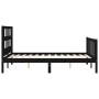 Double bed frame with black solid wood headboard by vidaXL, Beds and slatted bases - Ref: Foro24-3192985, Price: 165,56 €, Di...