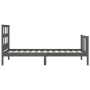 Gray solid wood bed frame with headboard by vidaXL, Beds and slatted bases - Ref: Foro24-3192978, Price: 97,99 €, Discount: %