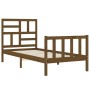 Estructura cama con cabecero madera maciza marrón miel 90x200cm de vidaXL, Camas y somieres - Ref: Foro24-3193064, Precio: 11...