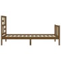 Estructura cama con cabecero madera maciza marrón miel 90x200cm de vidaXL, Camas y somieres - Ref: Foro24-3193064, Precio: 11...