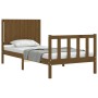 Estructura cama con cabecero madera maciza marrón miel 90x200cm de vidaXL, Camas y somieres - Ref: Foro24-3192934, Precio: 12...