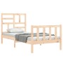 Bed frame with solid wood headboard 90x200 cm by vidaXL, Beds and slatted bases - Ref: Foro24-3193061, Price: 91,49 €, Discou...