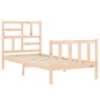 Bed frame with solid wood headboard 90x200 cm by vidaXL, Beds and slatted bases - Ref: Foro24-3193061, Price: 91,49 €, Discou...