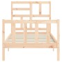 Bed frame with solid wood headboard 90x200 cm by vidaXL, Beds and slatted bases - Ref: Foro24-3193061, Price: 91,49 €, Discou...