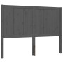 Estructura de cama matrimonio con cabecero madera maciza gris de vidaXL, Camas y somieres - Ref: Foro24-3192593, Precio: 162,...