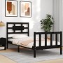 Estructura de cama individual con cabecero madera maciza negro de vidaXL, Camas y somieres - Ref: Foro24-3192520, Precio: 131...