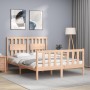 Estructura de cama de matrimonio con cabecero madera maciza de vidaXL, Camas y somieres - Ref: Foro24-3192396, Precio: 118,20...