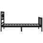 Estructura de cama individual con cabecero madera maciza negro de vidaXL, Camas y somieres - Ref: Foro24-3192520, Precio: 131...