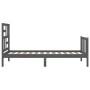 Gray solid wood bed frame with headboard by vidaXL, Beds and slatted bases - Ref: Foro24-3193043, Price: 101,28 €, Discount: %