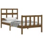 Estructura cama con cabecero madera maciza marrón miel 90x200cm de vidaXL, Camas y somieres - Ref: Foro24-3192999, Precio: 11...