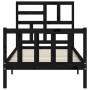 Estructura de cama individual con cabecero madera maciza negro de vidaXL, Camas y somieres - Ref: Foro24-3193040, Precio: 132...