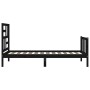 Estructura de cama individual con cabecero madera maciza negro de vidaXL, Camas y somieres - Ref: Foro24-3193040, Precio: 132...