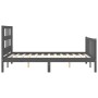 Gray solid wood bed frame with headboard 140x200 cm by vidaXL, Beds and slatted bases - Ref: Foro24-3193013, Price: 160,78 €,...