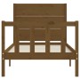 Estructura de cama con cabecero madera maciza marrón miel de vidaXL, Camas y somieres - Ref: Foro24-3192719, Precio: 153,96 €...