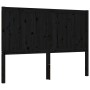 Double bed frame with black solid wood headboard by vidaXL, Beds and slatted bases - Ref: Foro24-3192595, Price: 174,52 €, Di...