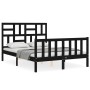 Estructura de cama con cabecero madera maciza negro 120x200 cm de vidaXL, Camas y somieres - Ref: Foro24-3193075, Precio: 178...