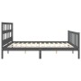 Double bed frame with gray solid wood headboard by vidaXL, Beds and slatted bases - Ref: Foro24-3193028, Price: 164,99 €, Dis...