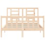 Estructura de cama con cabecero madera maciza 120x200 cm de vidaXL, Camas y somieres - Ref: Foro24-3192876, Precio: 116,21 €,...