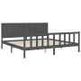 Estructura de cama con cabecero madera maciza gris 200x200 cm de vidaXL, Camas y somieres - Ref: Foro24-3192968, Precio: 189,...