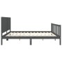 Estructura de cama con cabecero madera maciza gris 200x200 cm de vidaXL, Camas y somieres - Ref: Foro24-3192968, Precio: 189,...