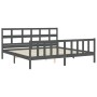 Estructura de cama con cabecero madera maciza gris 200x200 cm de vidaXL, Camas y somieres - Ref: Foro24-3193033, Precio: 167,...