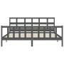 Gray solid wood bed frame with headboard 200x200 cm by vidaXL, Beds and slatted bases - Ref: Foro24-3193033, Price: 167,36 €,...