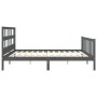 Gray solid wood bed frame with headboard 200x200 cm by vidaXL, Beds and slatted bases - Ref: Foro24-3193033, Price: 167,36 €,...