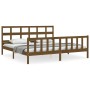 Estructura cama y cabecero madera maciza marrón miel 200x200 cm de vidaXL, Camas y somieres - Ref: Foro24-3193034, Precio: 16...