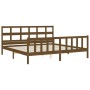 Estructura cama y cabecero madera maciza marrón miel 200x200 cm de vidaXL, Camas y somieres - Ref: Foro24-3193034, Precio: 16...